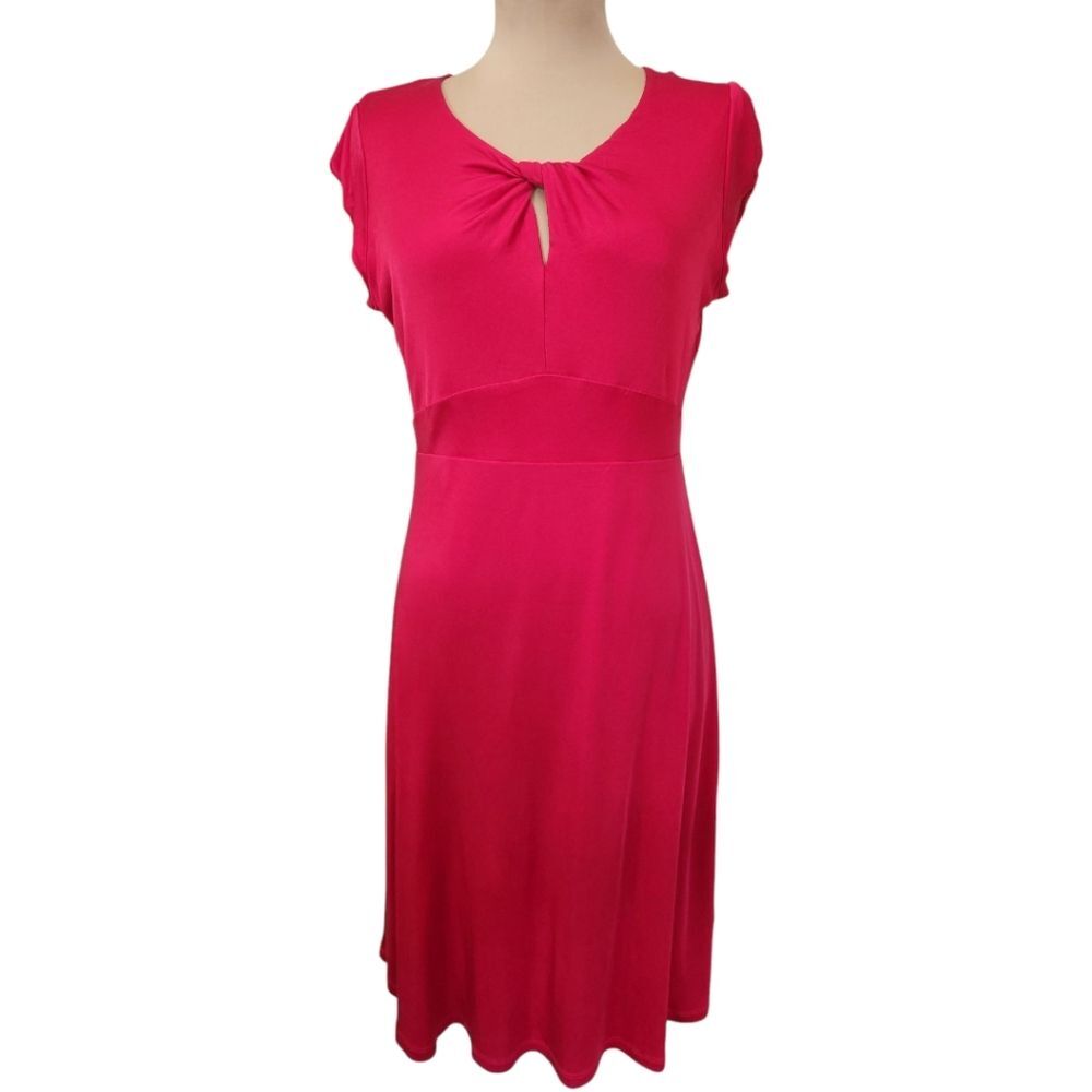 BODEN Red Silk Jersey Twist-front Midi Dress - Size 8L - Picture 2 of 10
